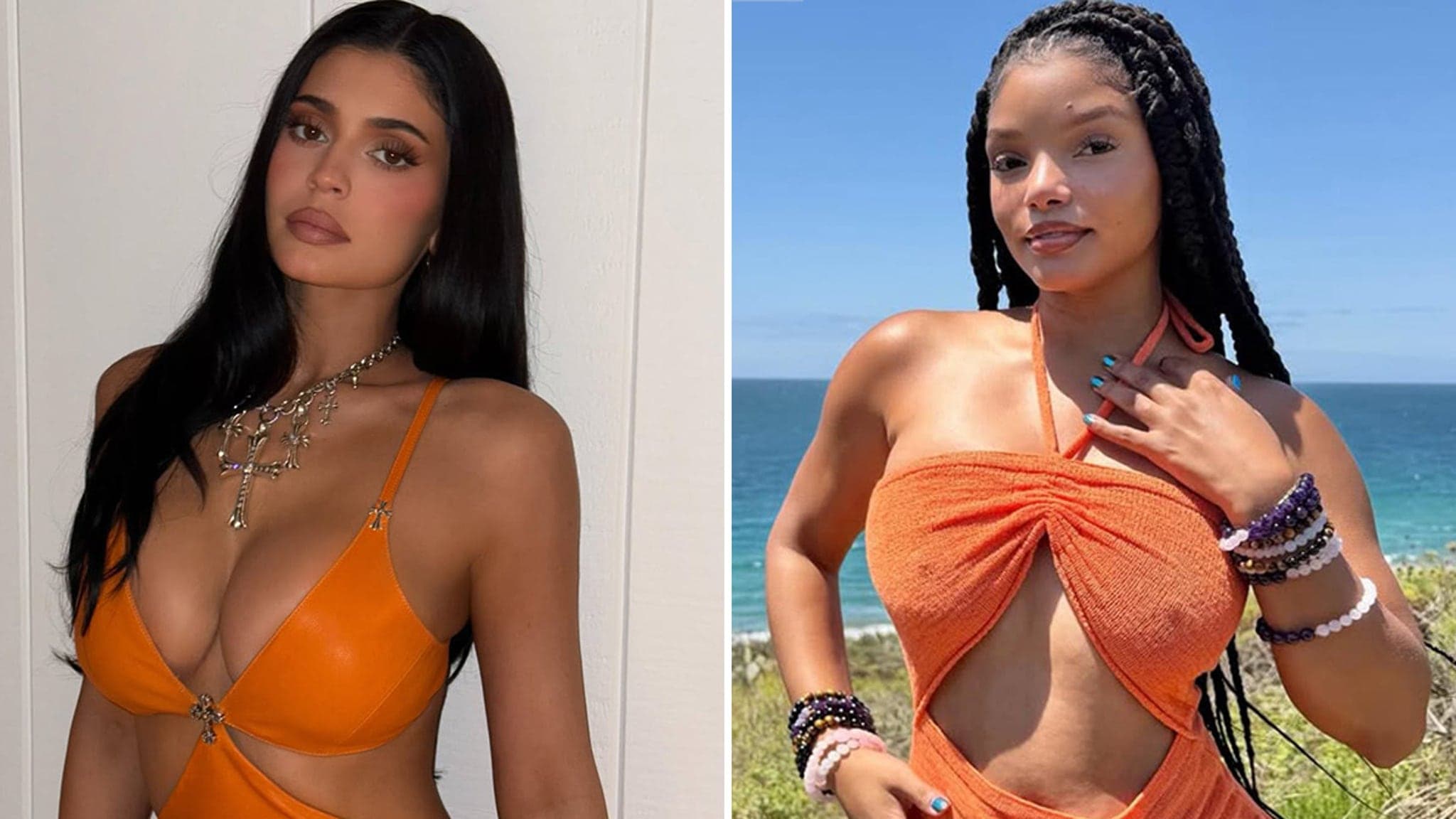 Kylie Jenner y Halle Bailey: ¿Quién luce mejor en naranja? ¡Vota ahora!